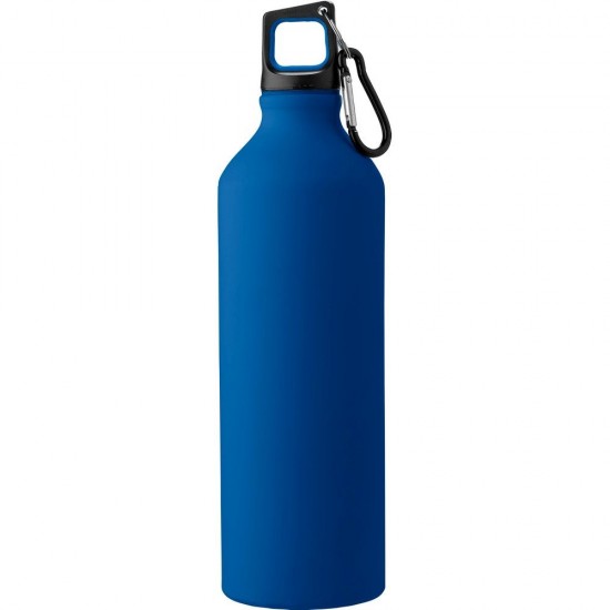 Пляшка для води 800 мл з карабіном, алюмінієва, матова кобальт - V1181-04