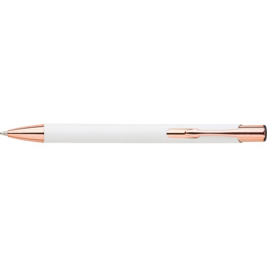 Ручка пластикова кулькова Voyager білий/золотий - V1187-02