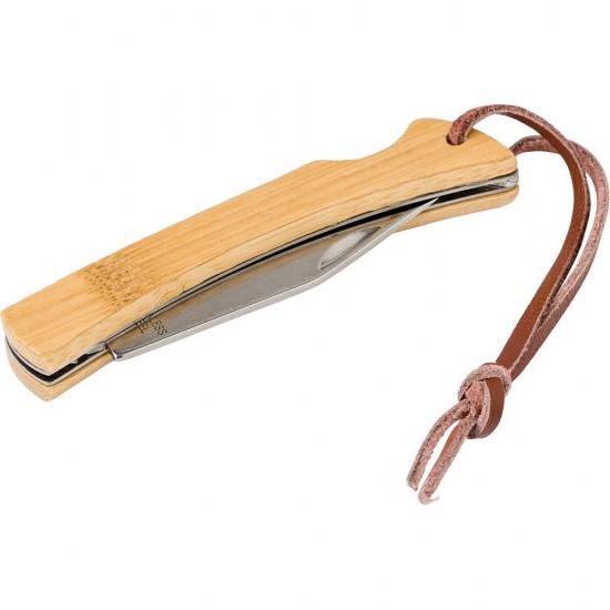Ніж кишеньковий складний з дерев'яною ручкою коричневий - V1232-16