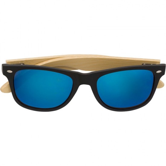 Окуляри сонцезахисні UV400, бамбукові дужки синій - V1285-11