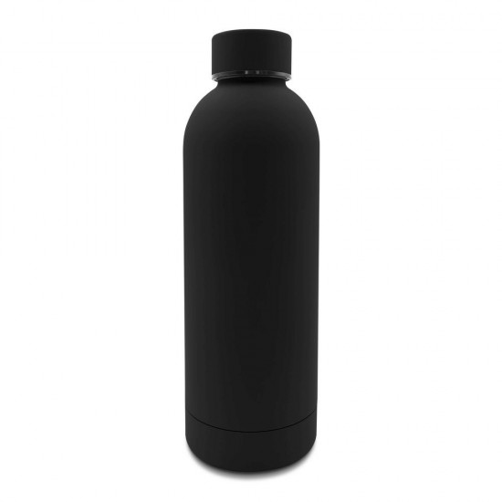 Термопляшка 500 ml Terryl м’яке гумове покриття чорний - V1293-03