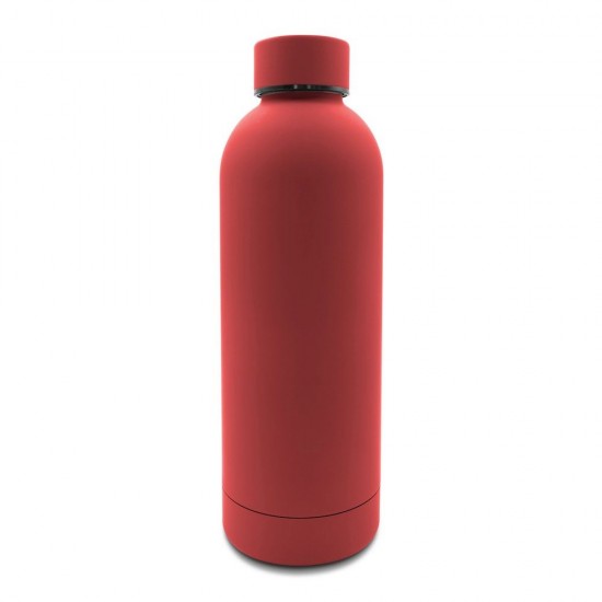 Термопляшка 500 ml Terryl м’яке гумове покриття червоний - V1293-05