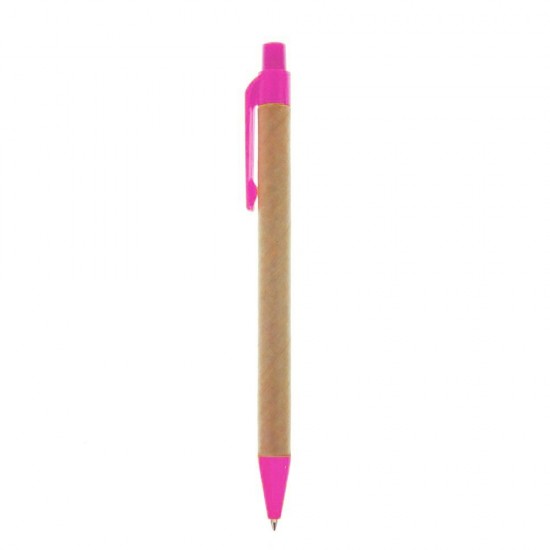 Еко-ручка кулькова з переробленого картону рожевий - V1470-21