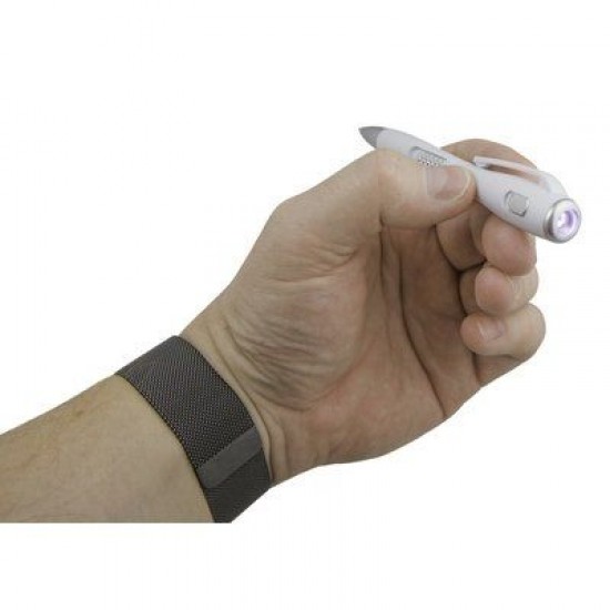 Ручка пластикова кулькова Voyager Stephen з LED ліхтариком білий - V1475-02B