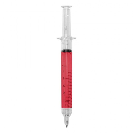 Ручка кулькова  шприц червоний - V1524-05