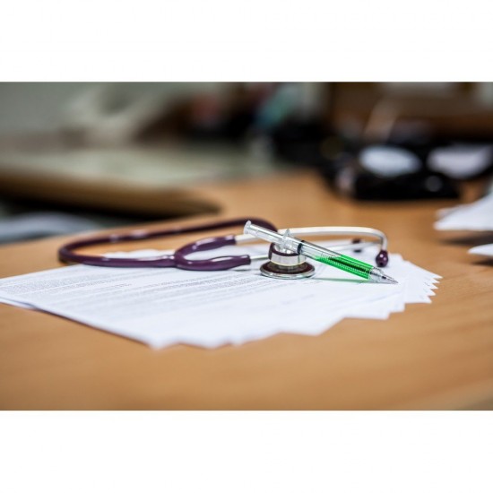 Ручка пластикова кулькова Voyager Шприц синій - V1524-11