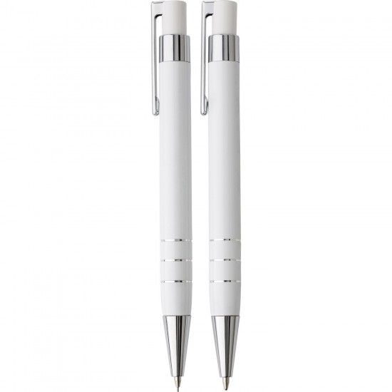 Письмовий набір, механічний олівець і кулькова ручка білий - V1559-02