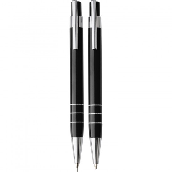 Письмовий набір, механічний олівець і кулькова ручка чорний - V1559-03