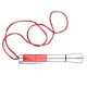 Ліхтарик 2 LED і кулькова ручка зі шнуром червоний - V1654-05