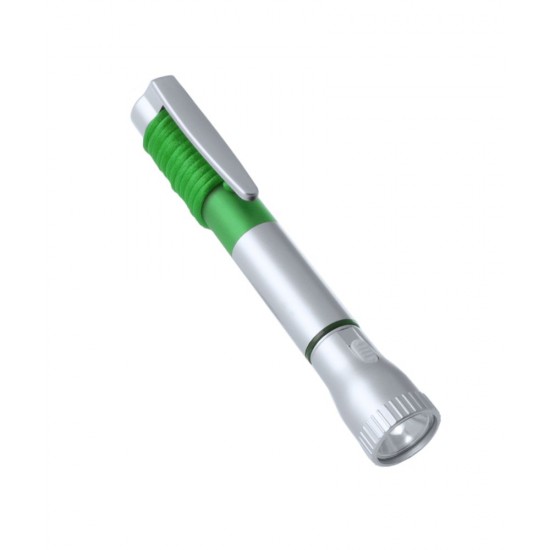 Ліхтарик 2 LED і кулькова ручка зі шнуром зелений - V1654-06