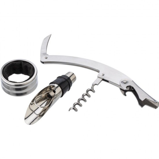 Набір для вина 3в1 Voyager, коробка у формі пляшки чорний - V1699-03