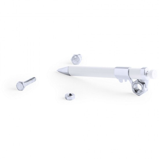 Ручка пластикова кулькова Voyager з лінійкою та вимірювальним інструментом білий - V1772-02