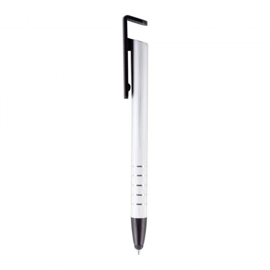 Кулькова ручка з підставкою для телефону сріблястий - V1816-32
