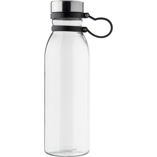 Пляшка для води спортивна 750 мл, RPET, силіконова ручка прозорий - V1895-00