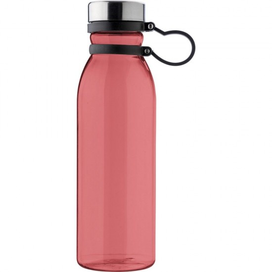 Пляшка для води спортивна 750 мл, RPET, силіконова ручка червоний - V1895-05