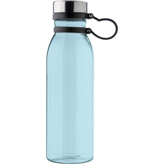 Пляшка для води спортивна 750 мл, RPET, силіконова ручка блакитний - V1895-23