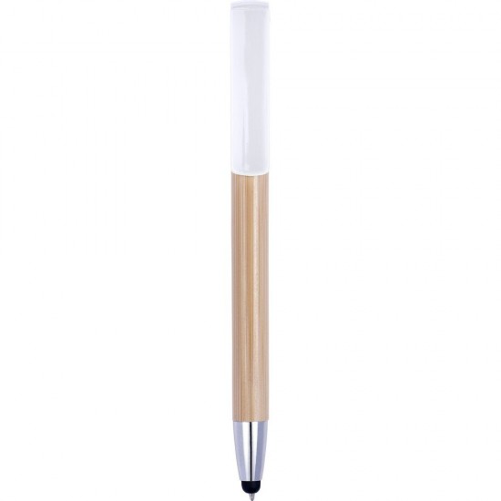 Ручка кулькова сенсорна 3 в 1 бамбукова білий - V1929-02