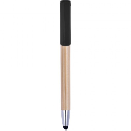 Ручка кулькова сенсорна 3 в 1 бамбукова чорний - V1929-03