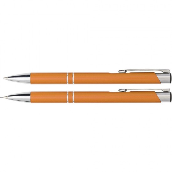 Письмовий набір, кулькова ручка і механічний олівець помаранчевий - V1956-07