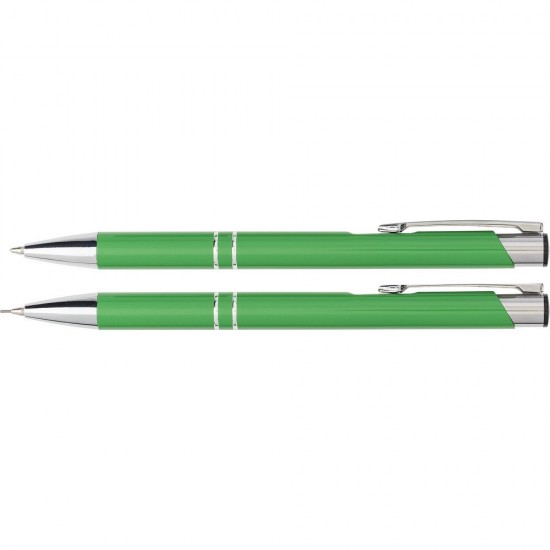 Письмовий набір, кулькова ручка і механічний олівець світло-зелений - V1956-10