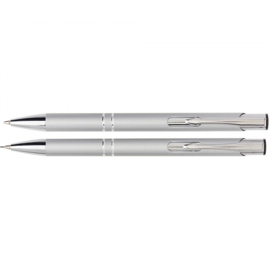 Письмовий набір, кулькова ручка і механічний олівець сріблястий - V1956-32