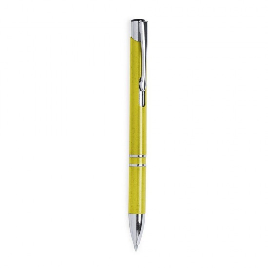 Еко-ручка з пшеничної соломи жовтий - V1972-08