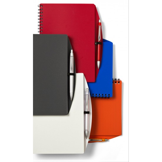 Блокнот в лінію на спіралі А5 Voyager, м'яка обкладинка, з кульковою ручкою кобальт - V2387-04