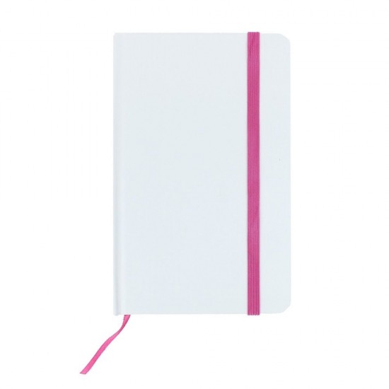 Блокнот A6 спеціальна обкладинка для повнокольорового друку, без ліновки білий/рожевий - V2669-21