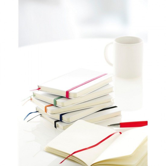 Блокнот без лініювання A6 Voyager, обкладинка для повнокольорового друку біло-помаранчевий - V2669-72