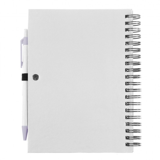 Еко-блокнот без лініювання на спіралі А5 Voyager, тверда обкладинка, з кульковою ручкою білий - V2795-02