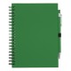 Еко-блокнот без лініювання на спіралі А5 Voyager, тверда обкладинка, з кульковою ручкою зелений - V2795-06