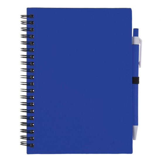 Блокнот А5 з кульковою ручкою синій - V2795-11