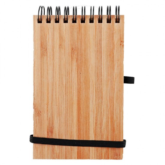 Бамбуковий блокнот А6, кулькова ручка коричневий - V2966-16
