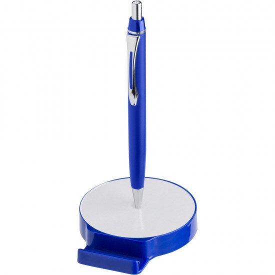 Настільний органайзер, кулькова ручка, підставка під телефон синій - V2990-11