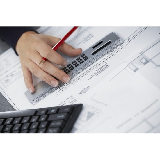 Лінійка з калькулятором Voyager сріблястий - V3030-32