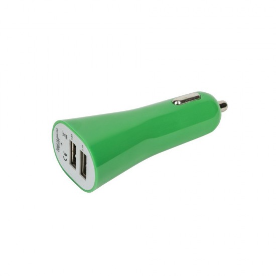 Автомобільний зарядний пристрій USB зелений - V3293-06