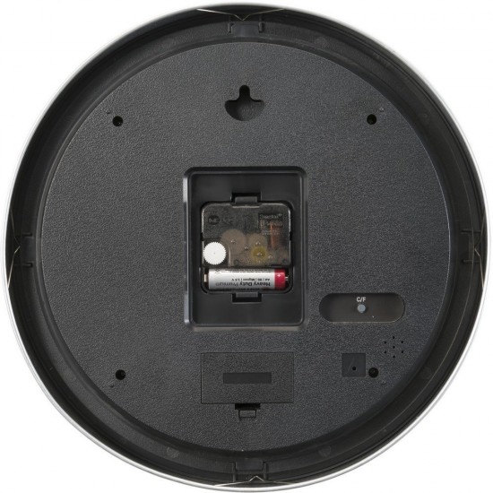 Настінний годинник з термометром і гідрометром Voyager сріблястий - V3429-32