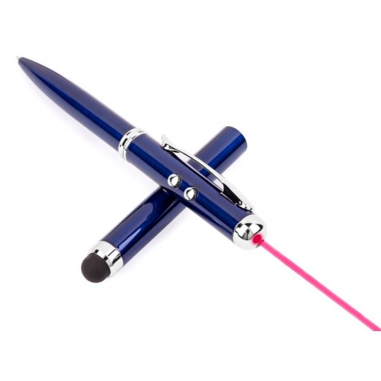 Лазерний вказівник, кулькова ручка зі стилусом кобальт - V3459-04