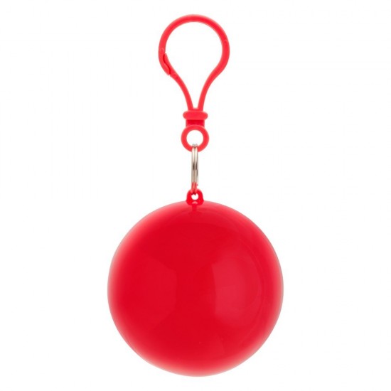 Дощовик-пончо в м'ячі з карабіном червоний - V4125-05