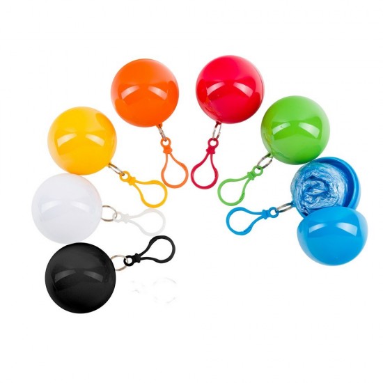 Дощовик-пончо в м'ячі з карабіном білий - V4125-02