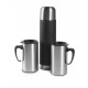 Термос 500 мл сталевий і кружка 2х260 мл Voyager, вакуумний сріблястий/чорний - V4635-00