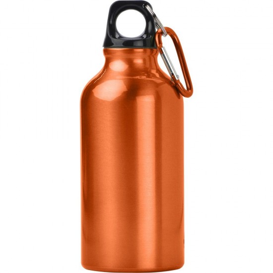 Пляшка для води Voyager, з карабіном, алюмінієва, 400 мл помаранчевий - V4659-07