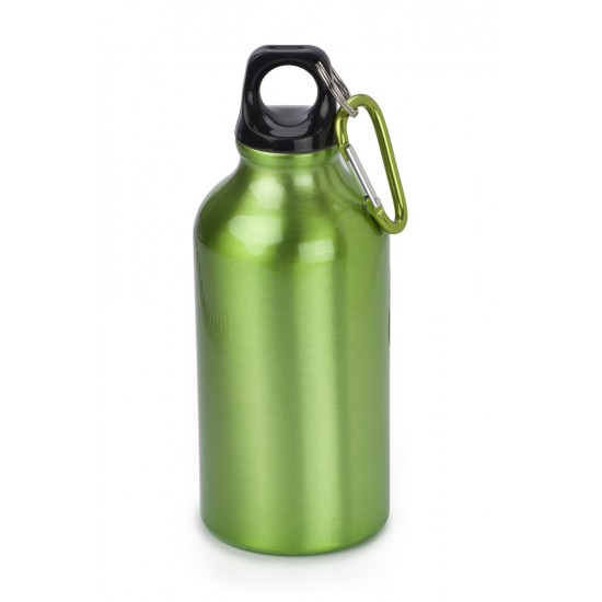 Пляшка для води Voyager, з карабіном, алюмінієва, 400 мл світло-зелений - V4659-10