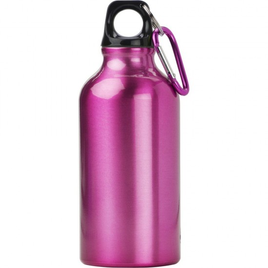 Пляшка для води Voyager, з карабіном, алюмінієва, 400 мл рожевий - V4659-21