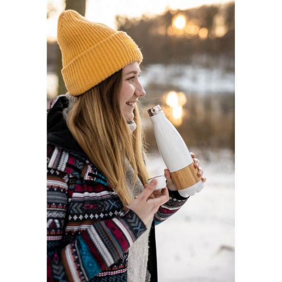 Термопляшка 500 мл сталева Voyager Blake, вакуумна білий/натуральний - V4855-02 Термопляшка 500 мл сталева Voyager Blake, вакуумна білий/натуральний - V4855-02