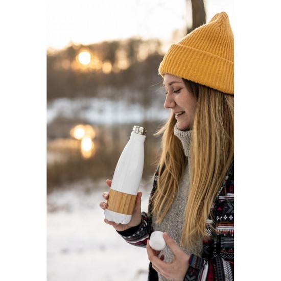 Термопляшка 500 мл сталева Voyager Blake, вакуумна білий/натуральний - V4855-02 Термопляшка 500 мл сталева Voyager Blake, вакуумна білий/натуральний - V4855-02