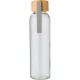 Пляшка скляна 600 мл, бамбукова кришка та силіконова ручка коричневий - V4867-16