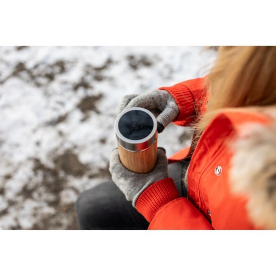 Термос 500 мл сталевий Voyager Georgia, вакуумний, з індикатором температури та знімним ситечком натуральний - V4871-17