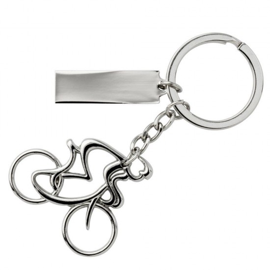 Брелок для ключів Велосипедист сріблястий - V4948-32