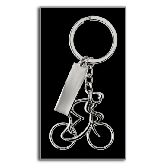 Брелок для ключів Велосипедист сріблястий - V4948-32